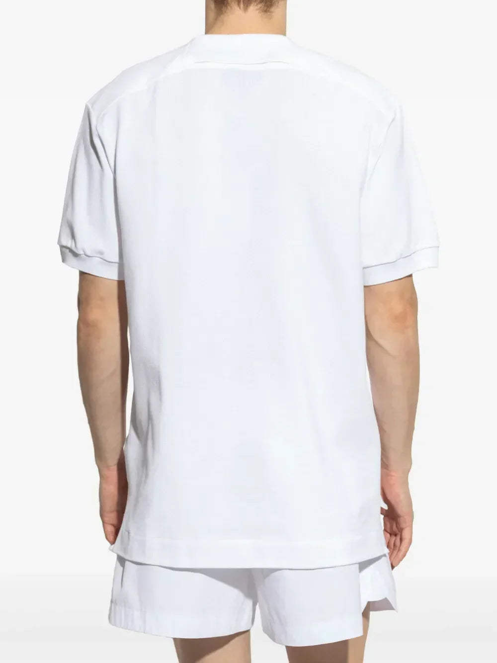 T-shirt polo de algodão branca