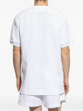 T-shirt polo de algodão branca