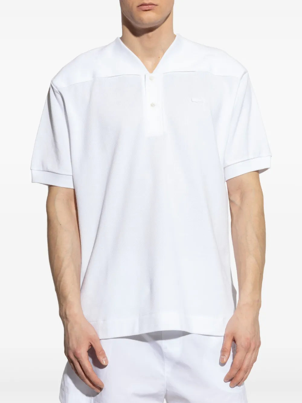 T-shirt polo de algodão branca