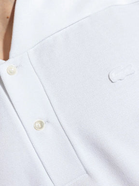 T-shirt polo de algodão branca