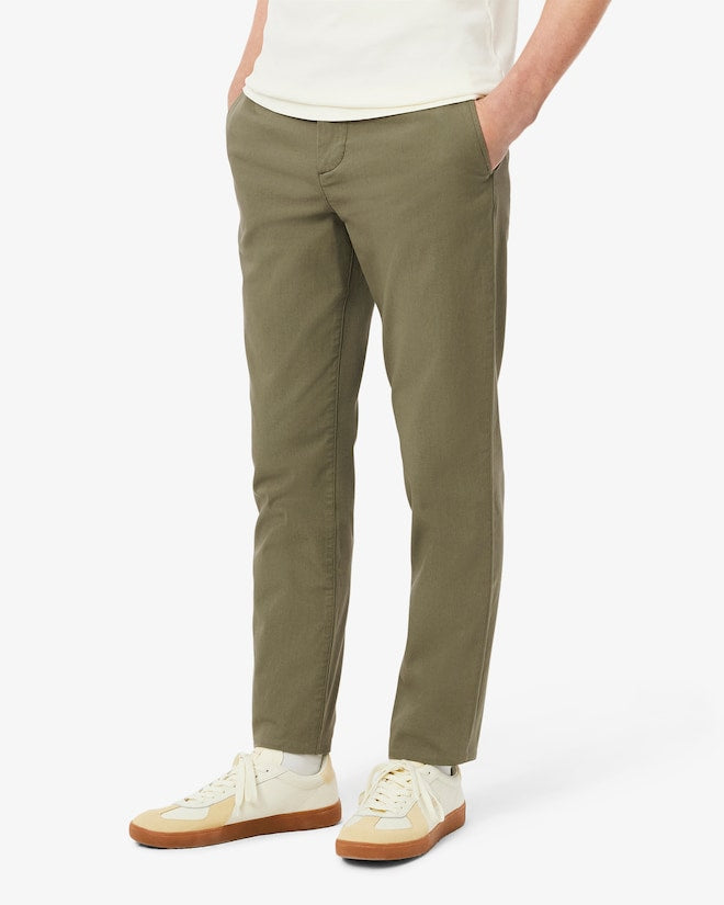 Calça chino de algodão elástico slim fit