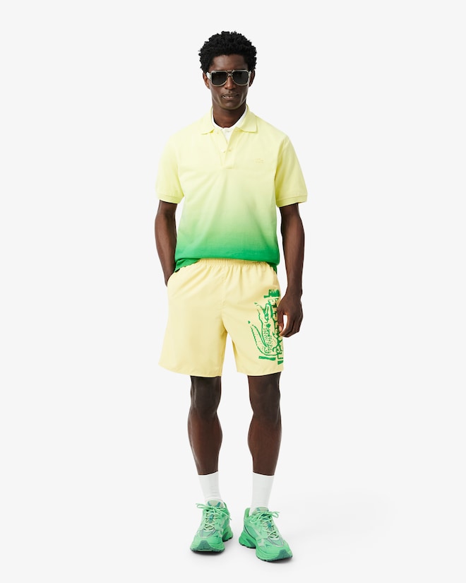 Shorts de banho longos com detalhes da marca